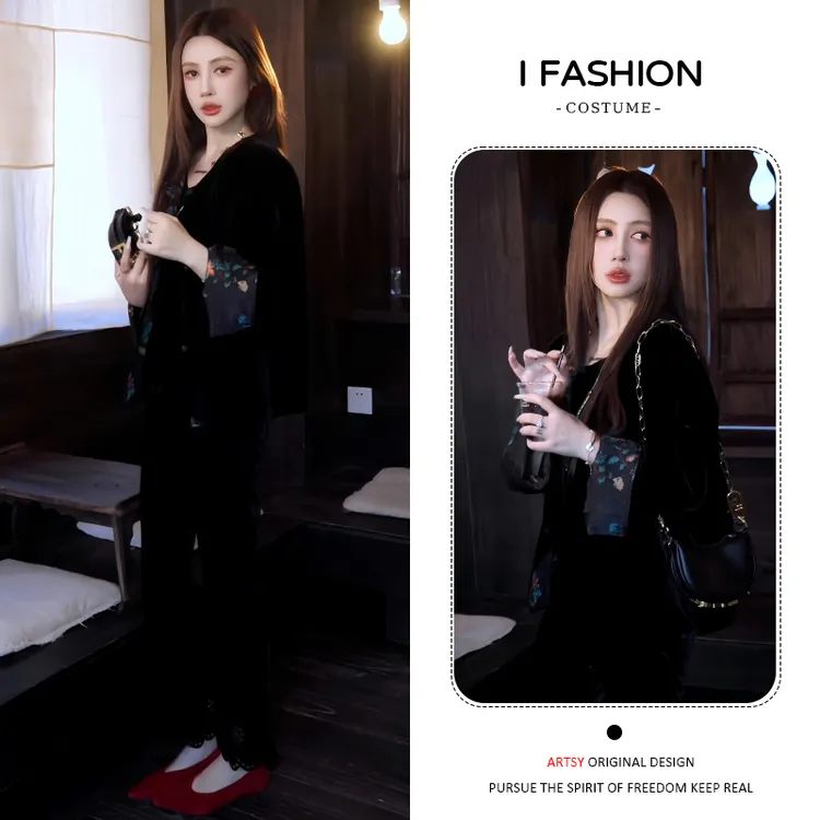 复古民族风双面穿短外套女2025年春秋新款高级感洋气百搭开衫上衣