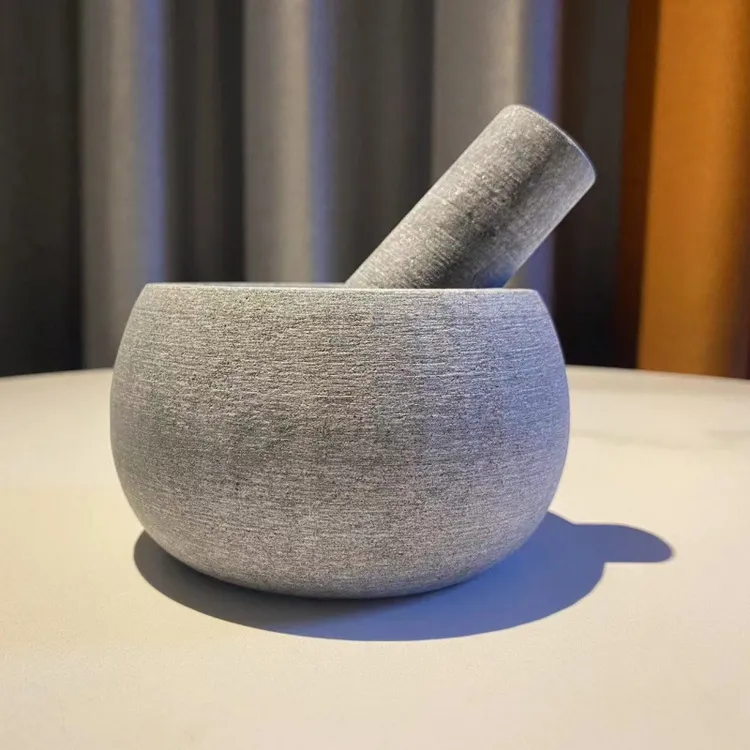 家用石臼蒜臼子捣药臼天然青石蒜泥器捣蒜器压蒜罐辅食研磨【A67】