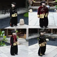 Jimmy妈童装【马上有钱】冬季儿童国风新中式拜年服夹棉马甲外套