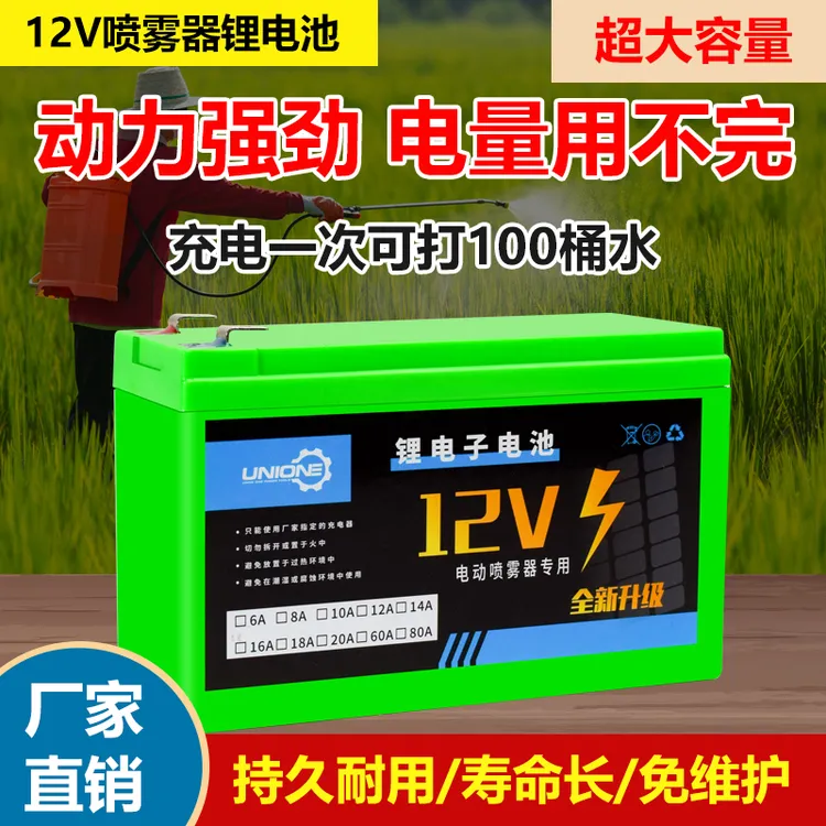 电动喷雾器12V9安正品实标锂电池智能充电器农用背负式三孔通用