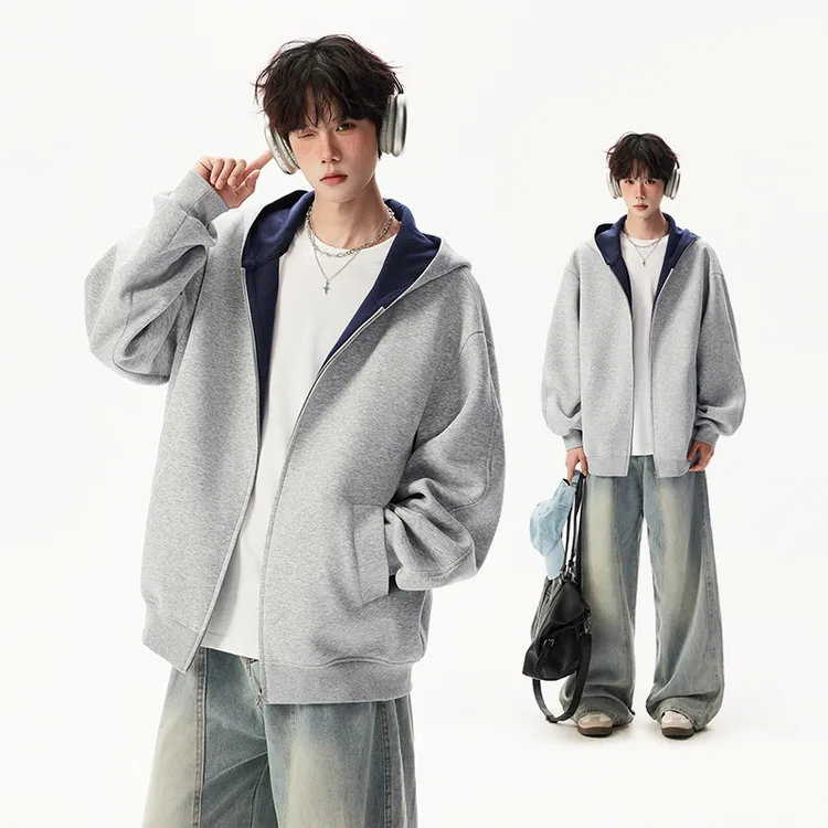 马克华菲秋季开衫连帽美式卫衣情侣潮流休闲时尚宽松百搭韩版外套