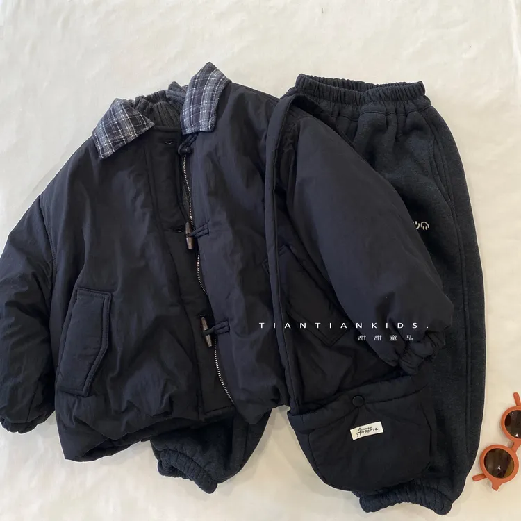 男女童冬装外套加绒加棉儿童冬季加厚保暖棉衣男女宝休闲棉服韩版