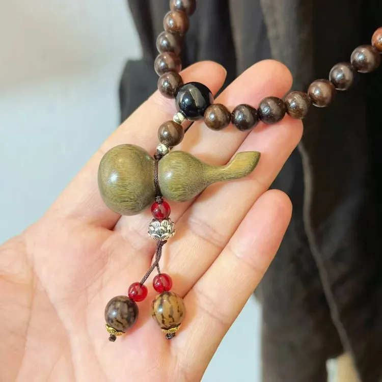 非金属木质项链 【续吉专享】｜寻遥｜百搭手作绿檀葫芦毛衣链