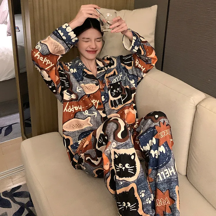 爆款网红睡衣女秋冬季德绒长袖2025年新款保暖家居服套装可外出穿