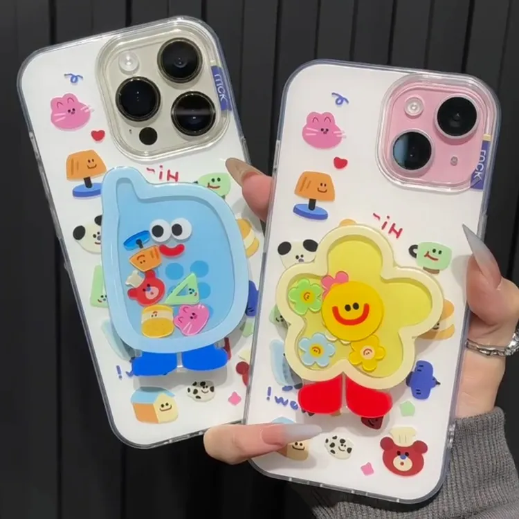 奥菲顿动物花语支架适用iPhone16大孔15手机壳华为vivo小米14oppo