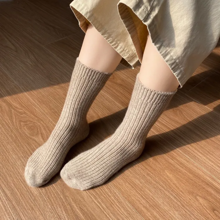 H26 巨厚 特厚 正品 山羊绒 秋冬里外绒袜子 柔软更保暖男女通用