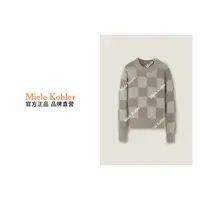 日系复古慵懒撞色棋盘格宽松毛衣女MKOJB2247【澳门小源同款】