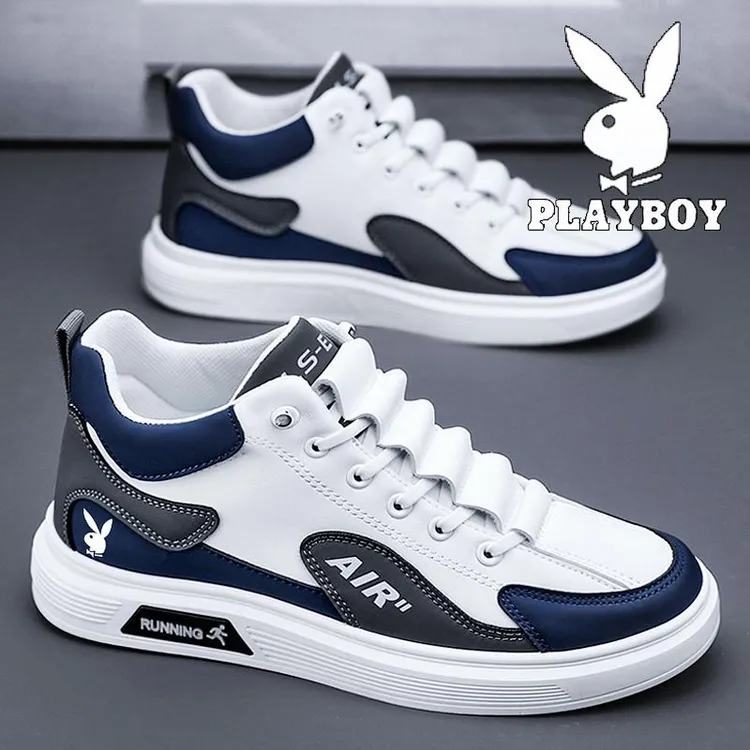 花花公子男鞋冬季百搭潮牌小白板鞋男士防滑耐磨中帮运动休闲潮鞋
