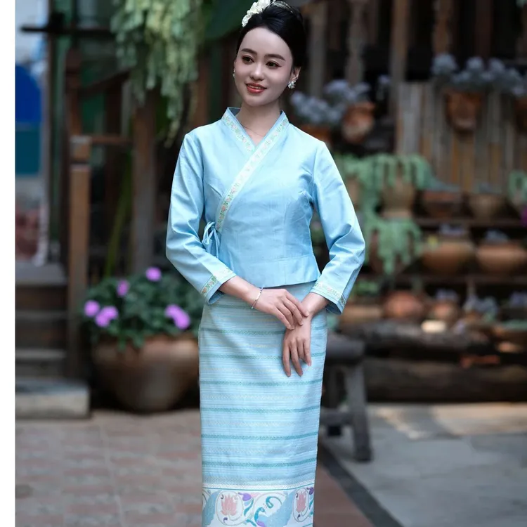 傣族服装女高端定制复古气质传统民族风西双版纳服饰高级显瘦套装