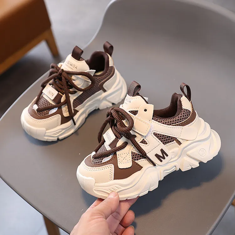 春秋男童宝宝鞋子运动鞋老爹网布跑步鞋1-3岁7女小童软底网鞋