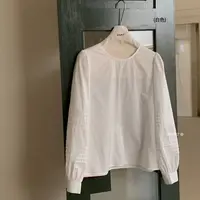 C/1252 韩系甜美百搭圆领打揽灯笼袖衬衫