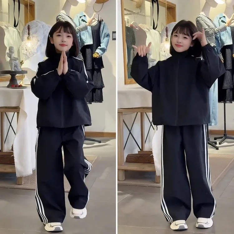春秋季女童装韩系外套裤子套装2025新款儿童女孩大童时髦洋气秋装