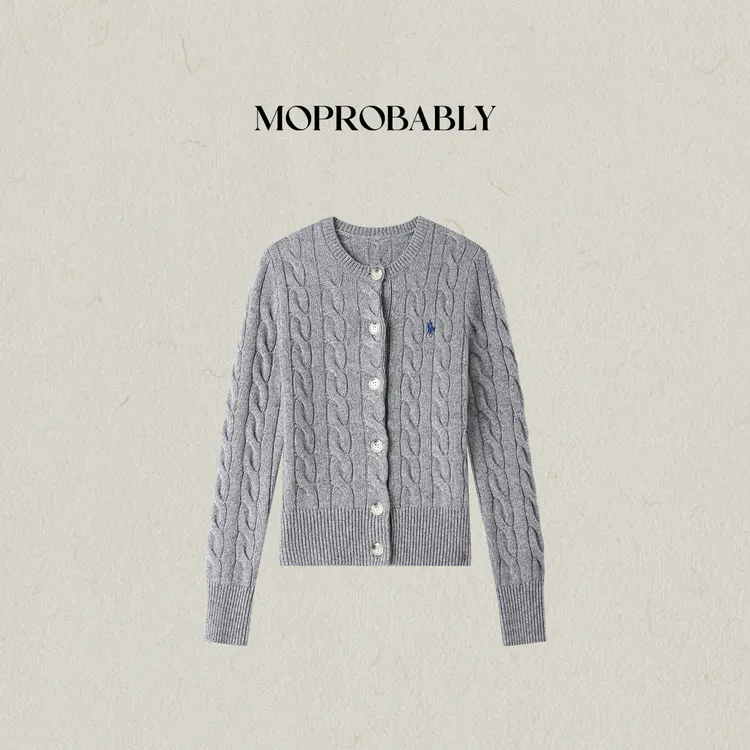 Moprobably李予诺「典范」"绵羊毛"气质百搭单排扣针织开衫L5477018