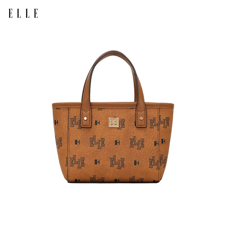 ELLE2025新款夏季琥珀流光经典色金棕色七夕礼物托特包斜挎手提包