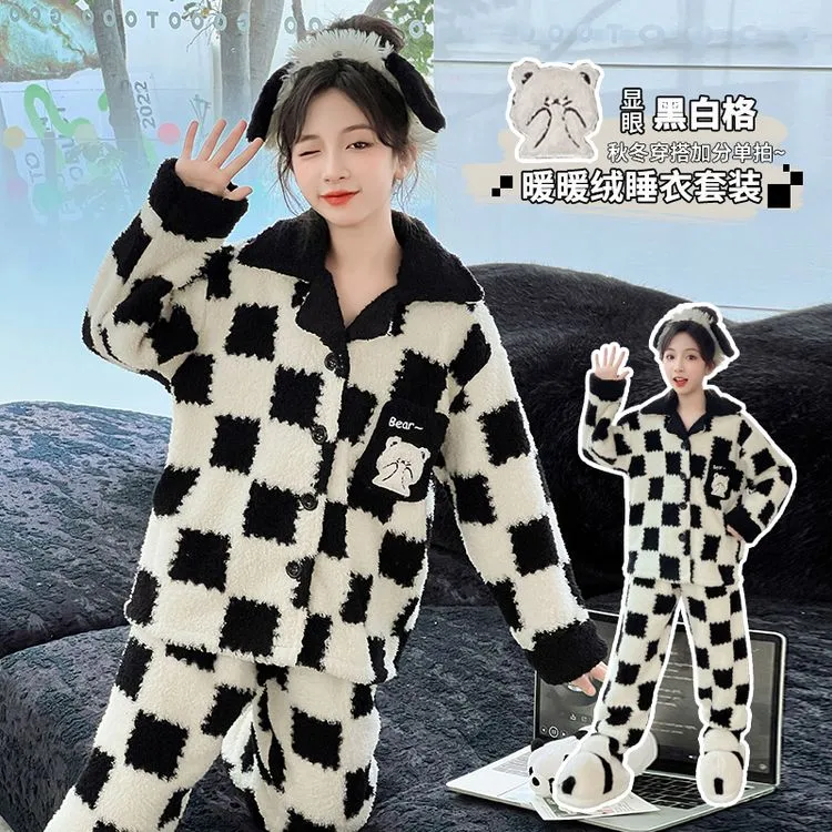 2025新款衣服儿童秋款套装睡衣家居服时尚韩女童卡通哪吒睡衣套装
