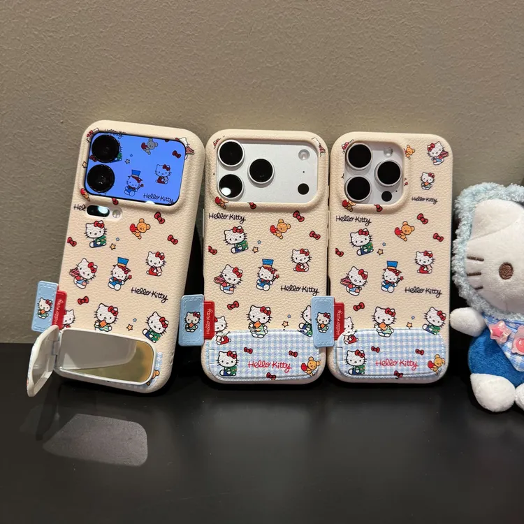 满屏kt适用苹果/华为/OPPO/VIVO/小米手机壳荔枝纹防摔女款