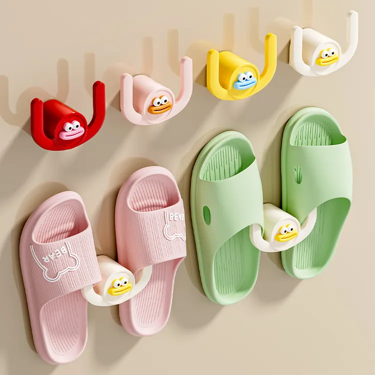 可爱拖鞋架免打孔壁挂式浴室鞋子挂钩卫生间收纳鞋子沥水置物架