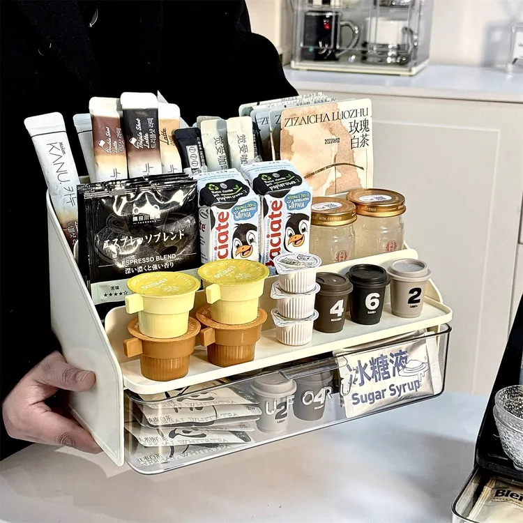 茶包置物架亚克力桌面茶叶胶囊咖啡收纳架办公室茶水间多层零食架