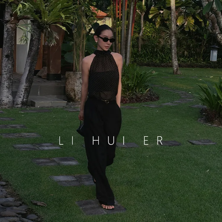 LiHuiEr李慧儿【汐屿】2025显瘦高级气质小众夏波点无袖背心S1550S