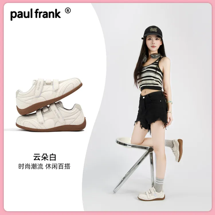 大嘴猴魔术贴德训鞋女新款2025秋季休闲鞋轻便百搭平底板鞋赛车鞋