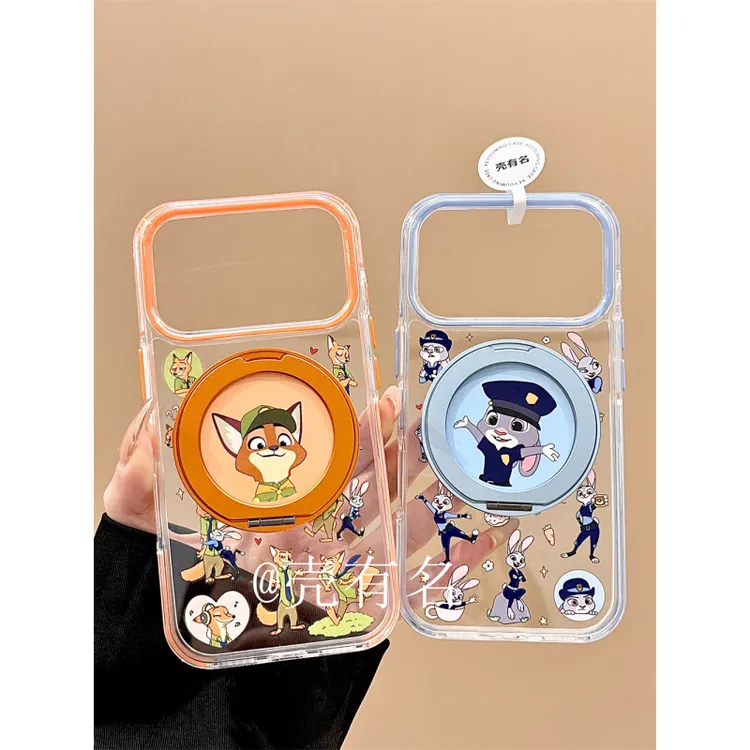 疯狂动物城朱迪尼克360折叠支架适用苹果17手机壳iPhone16/15/14