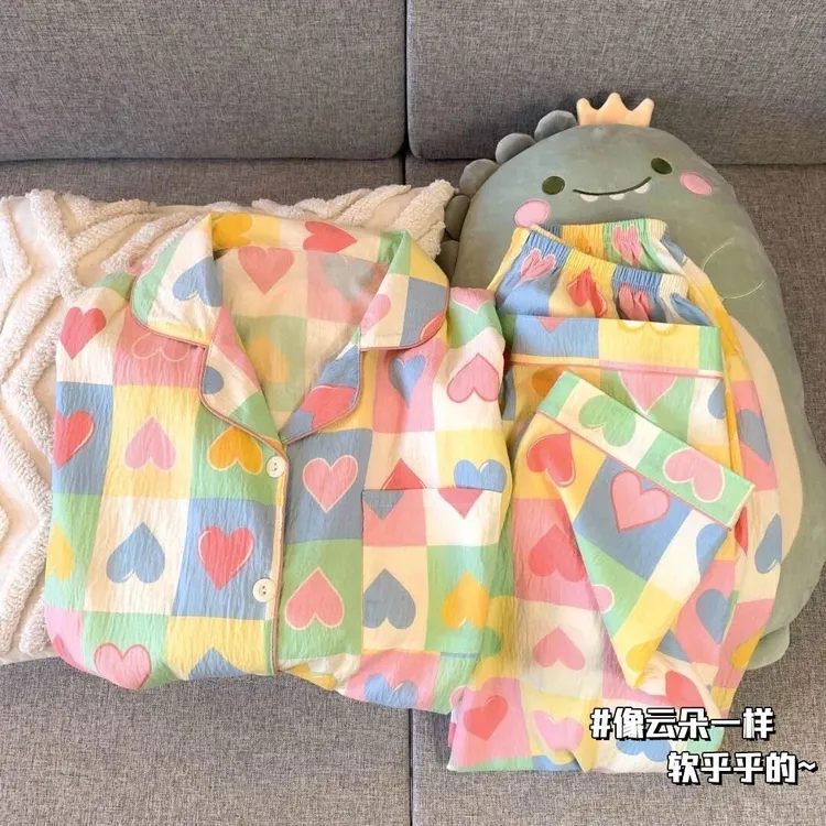 儿童云朵棉睡衣春秋季女童可爱女宝宝长袖卡通中大童家居服套装