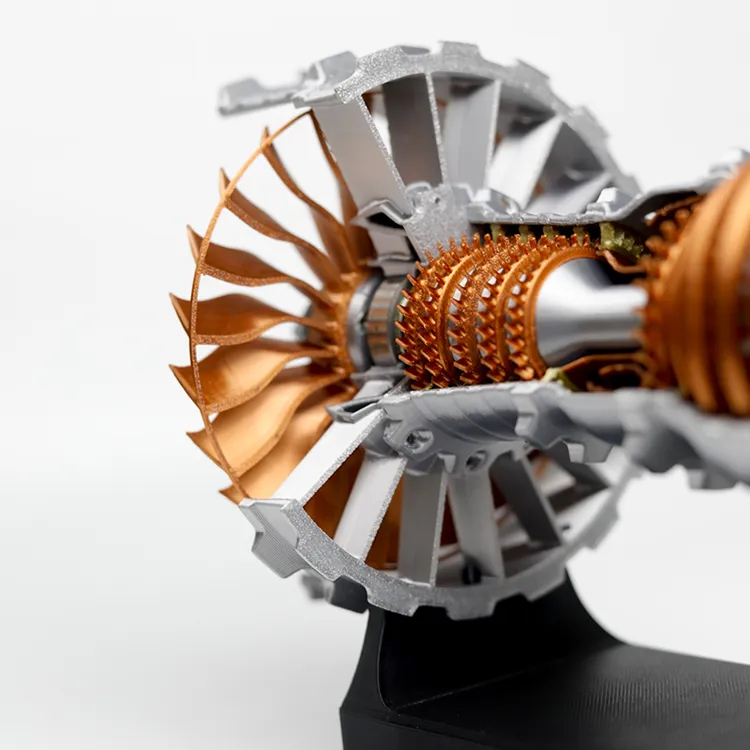 VicStudio 涡扇发动机拼装灯光板电动模型 科技科教益智玩具礼物