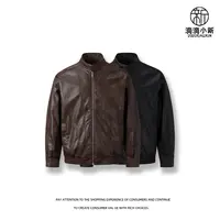 滴滴小新-秋季新潮巴恩风水洗皮革外套立领复古休闲夹克TG5898