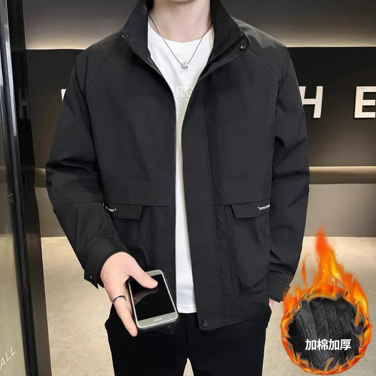 立领夹克男士秋装外套2025新款潮流修身工装上衣服春秋款青年褂子