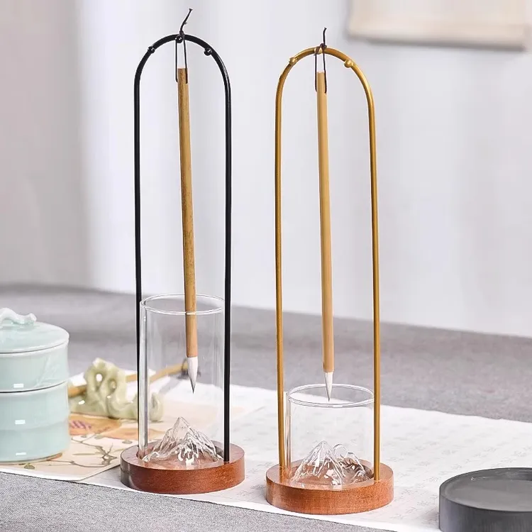 笔挂毛笔架润笔洗笔多功能免洗兜水笔架书法练字书房摆件简约竹制