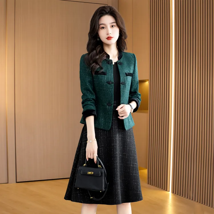 女款气质服装喜婆婆婚宴装连衣裙2025新款贵夫人时尚洋气质两件套