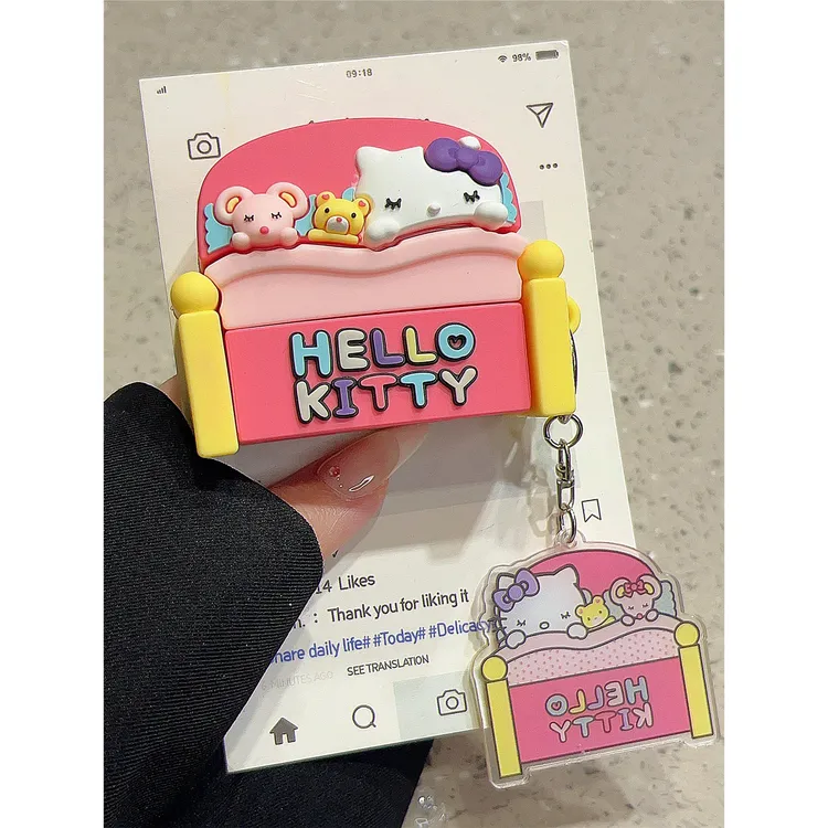 日系少女KT猫小床Airpods4耳机保护壳三代新款适用苹果蓝牙耳机套