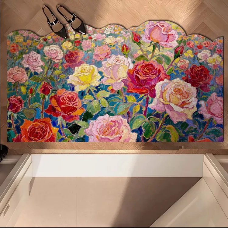 【美式油画风】50*80cm硅藻泥底家用浴室地垫台面桌面吸水吸油地垫