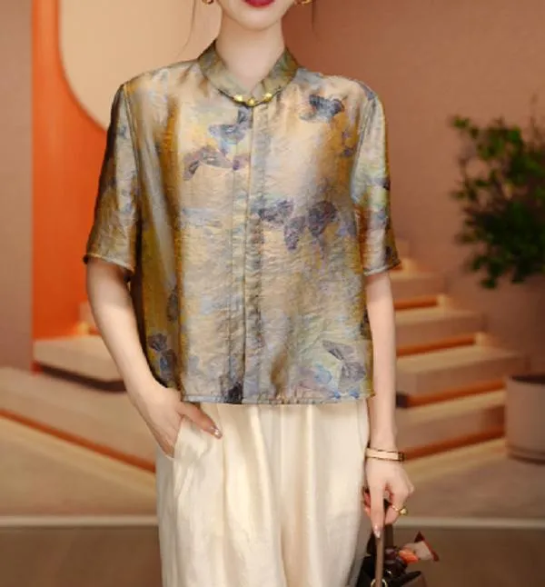 2025夏季衬衫显瘦开衫设计感休闲宽松遮肉短袖上衣时尚舒适W452