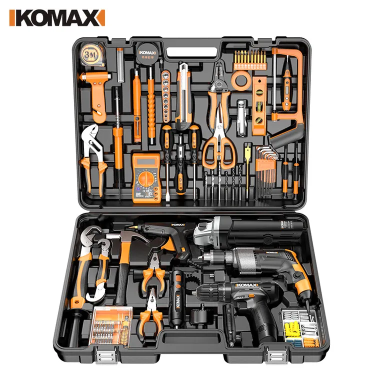 德国KOMAX家用工具箱冲击钻套装电锤电钻两用多功能手电钻充电电