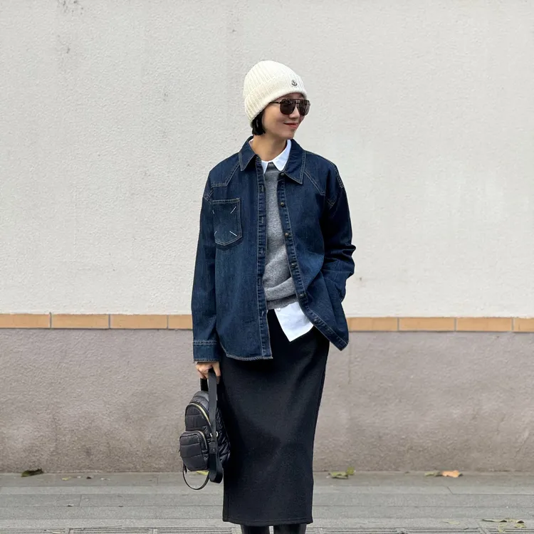 （YY推荐）生活搭配 牛仔长袖百搭潮流复古时尚翻领春季新款衬衫