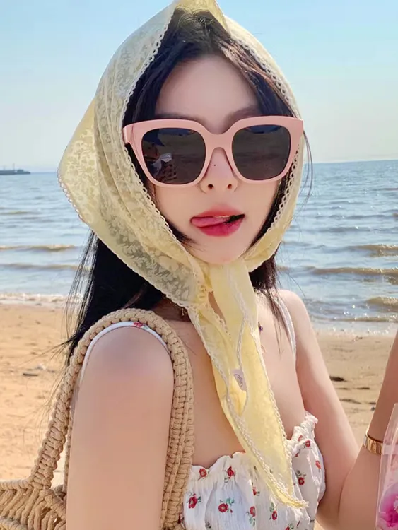 方形嫩粉色墨镜女高级感ins网红太阳镜2025新太阳眼镜潮大框显瘦