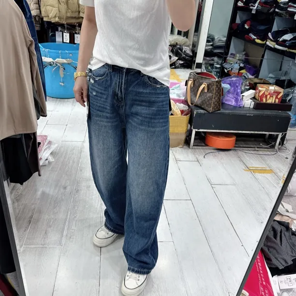 秋装潮搭时尚弯刀裤后松紧腰超柔牛仔裤66035