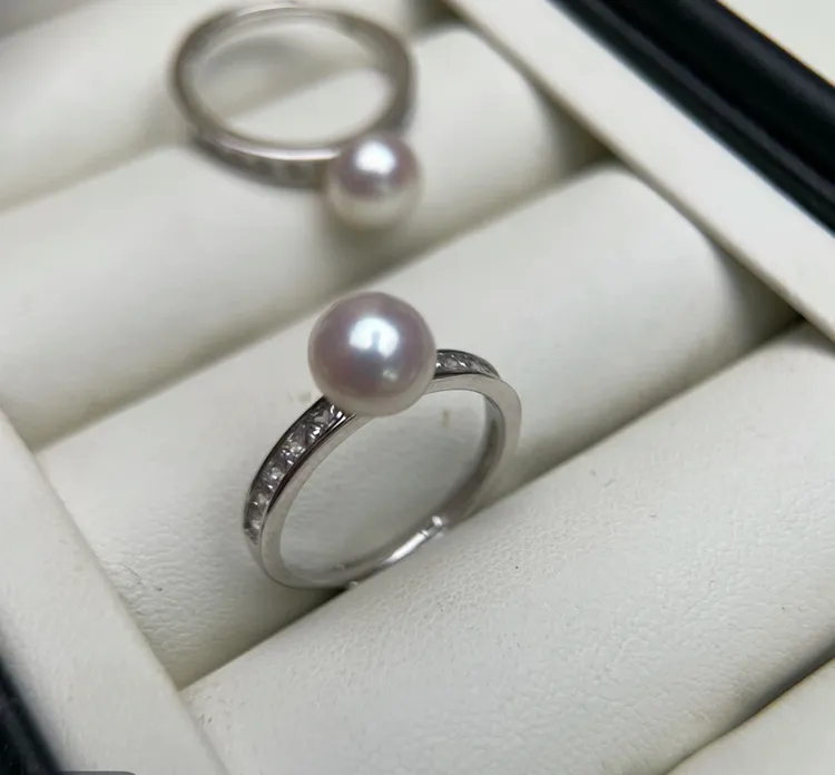 天然淡水极光戒指