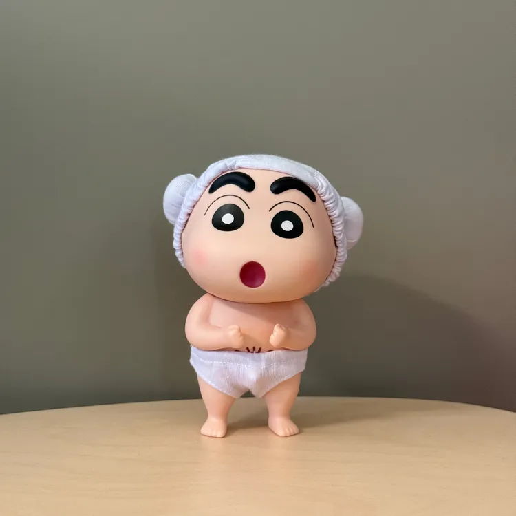 洗澡小新14cm可爱礼物家居浴室装饰手办摆件