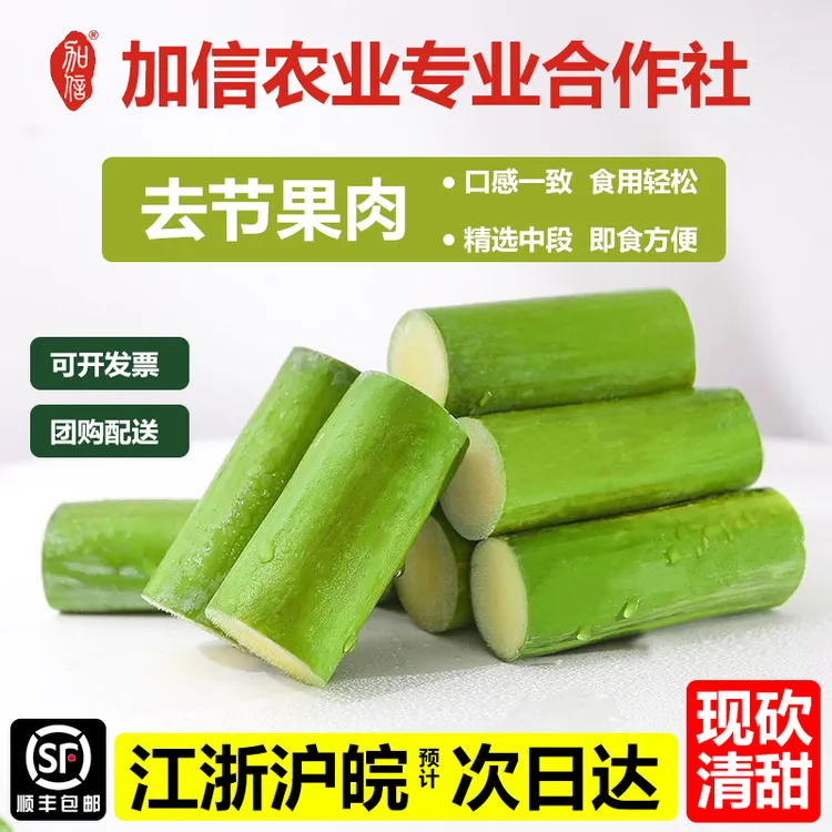 陶山青皮甘蔗中段 去节果肉 即食方便 甜度远超普通蔗 现砍直发