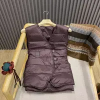 秋冬V领90白鸭绒羽绒马甲宽松百搭叠穿保暖轻薄羽绒背心女W7701