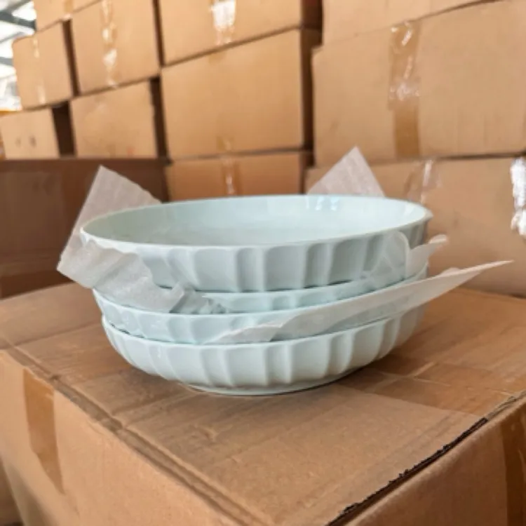 【铭策优品】青玉美味8英寸盘4只家用深盘高温瓷菜盘