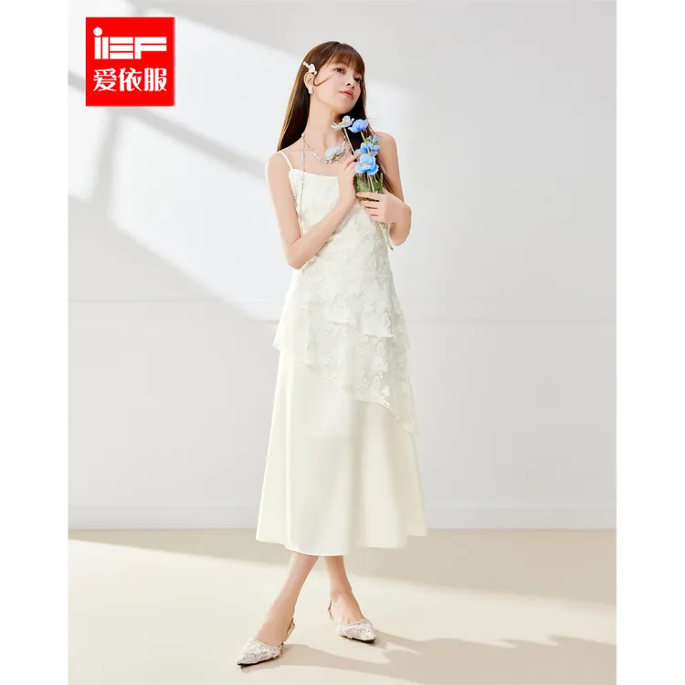 IEF/爱依服裙子2025夏季新款法式温柔小女人气质度假风吊带长裙