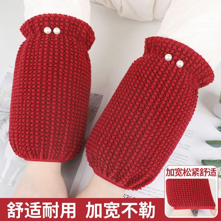 短款珍珠绒布袖套女士冬季防污套袖办公室上班防脏袖头羽绒服护袖