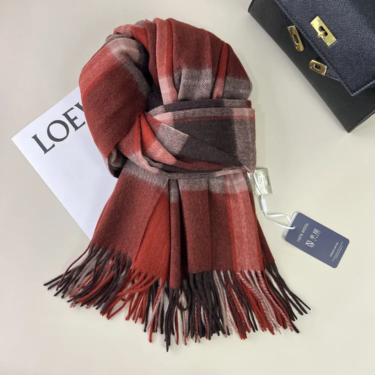 英伦经典wool羊毛格子长款围巾女秋冬季韩系百搭保暖披肩羊绒围脖