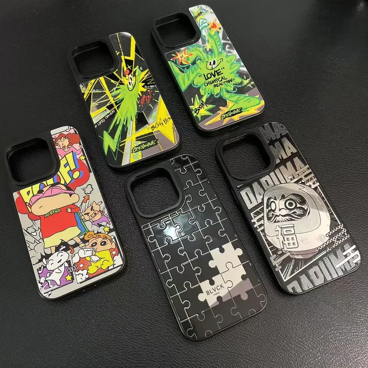 小新福神涂鸦-潮牌镜面高品质材质适用于苹果型号个性时尚手机壳