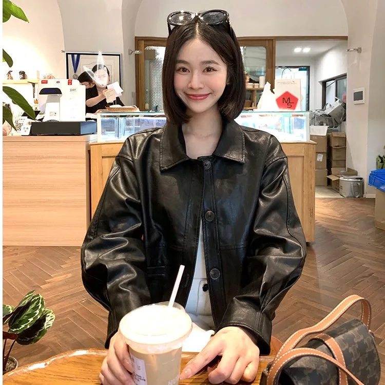 短款黑色皮衣外套女夹克2025年春秋新款爆款独特超好看小个子机车