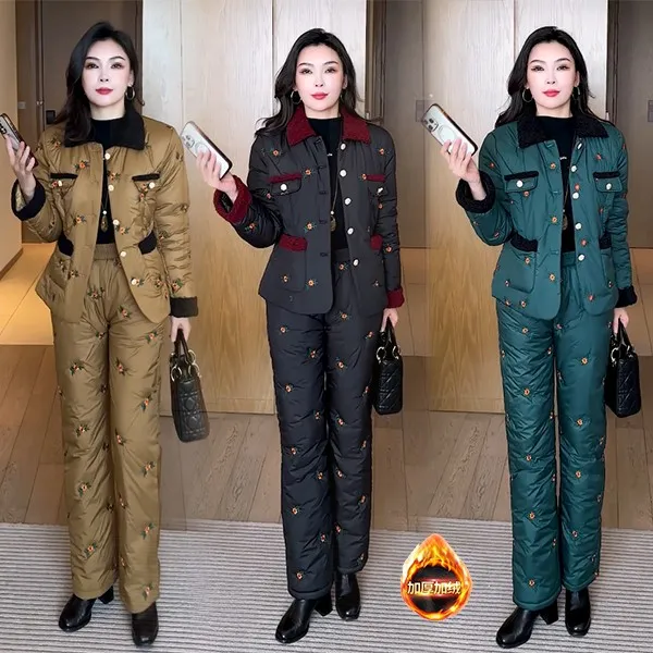 冬装时尚套装2025年新款减龄洋气质休闲女装加绒加厚时髦两件套裤
