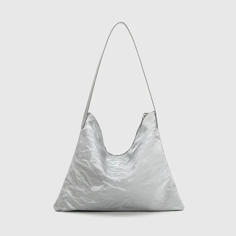 【韦韦专属】多功能时尚大容量银色托特包